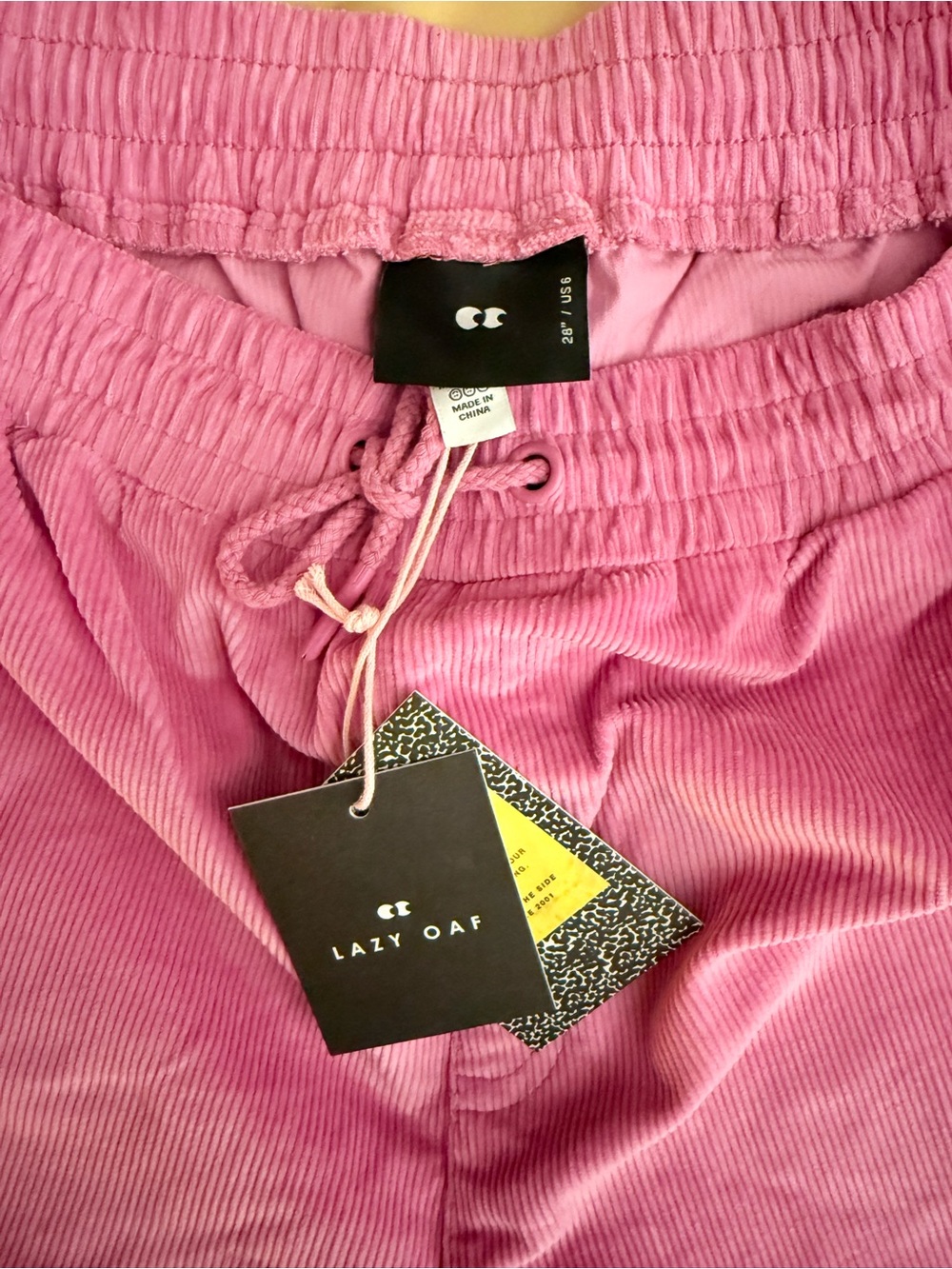 Lazy Oaf Pink Corduroy Joggers - Picture 3 of 4